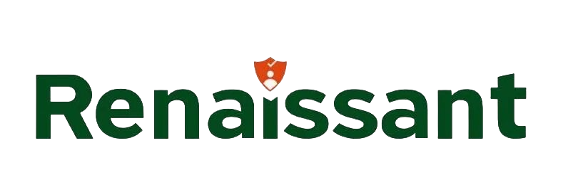Renaissant logistics technology logo in green lettering on black background