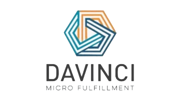 Davinci Micro Fulfillment logo with geometric multicolor cube emblem
